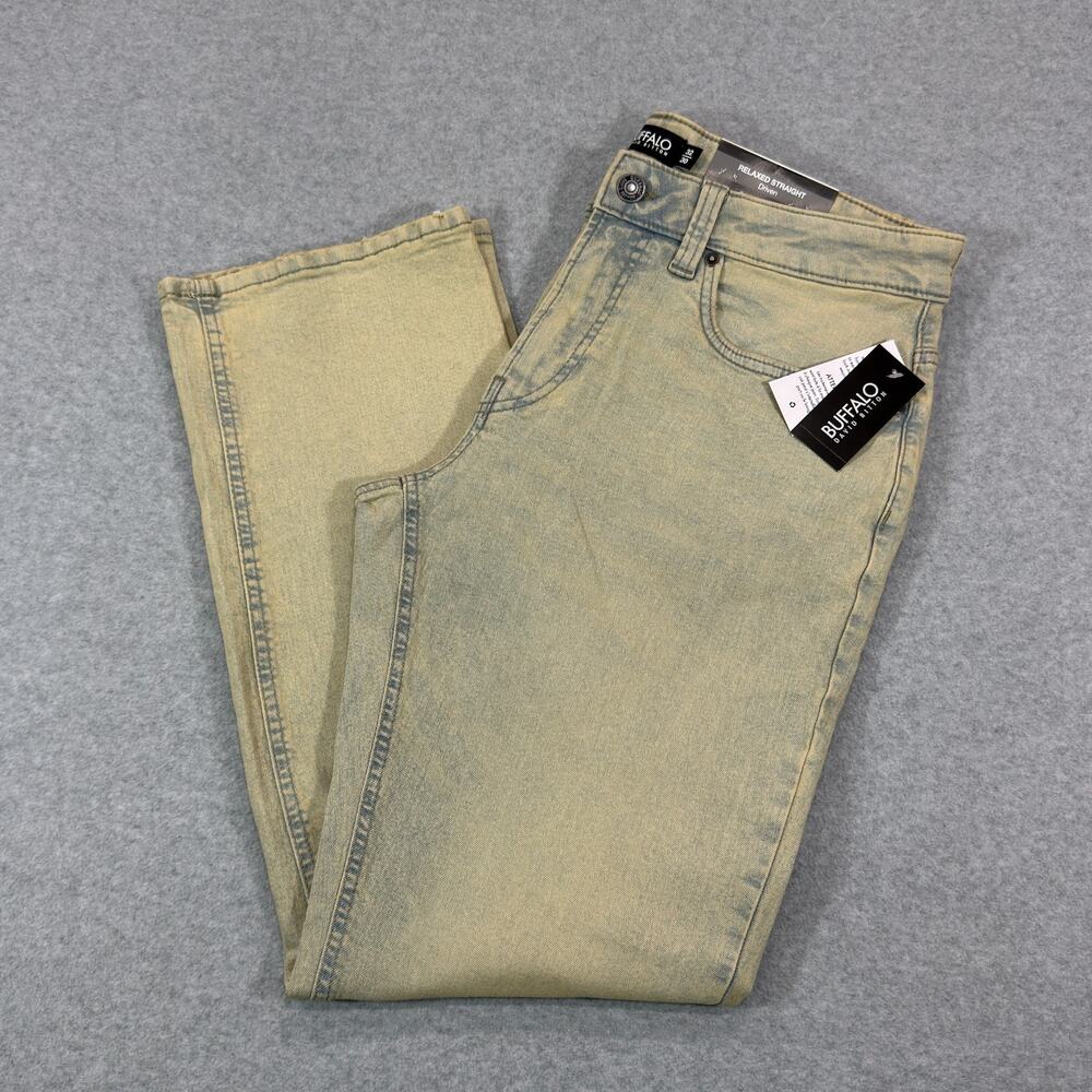 Buffalo David Bitton Driven Relaxed Straight Jeans Dirty Blasted 32x30 (Fit 34)